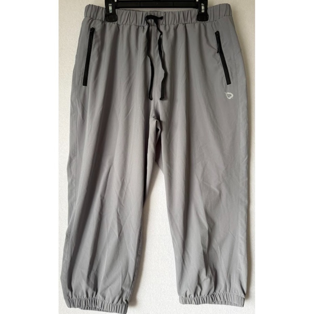 Baleaf Jogger Pants Men XL Gray Athletic Stretch Zip‎ Pocket Drawstring Training